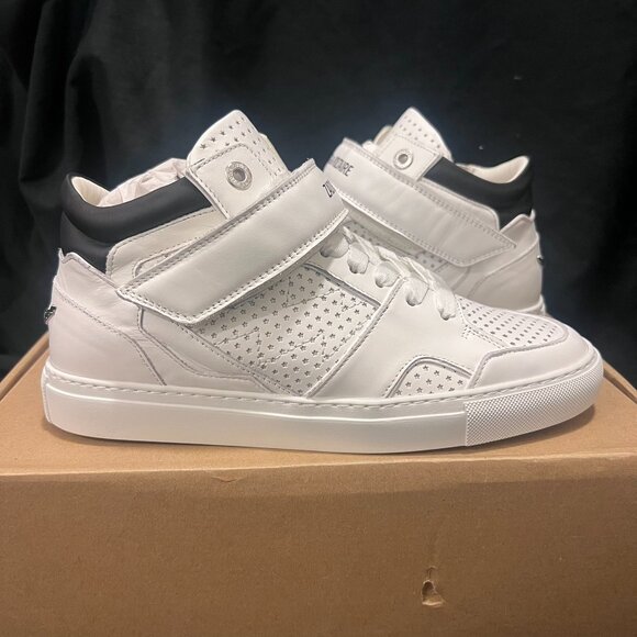 NWT ZADIG & VOLTAIRE FLASH MID TOP SNEAKER IN WHITE SZ 40 - Picture 2 of 9